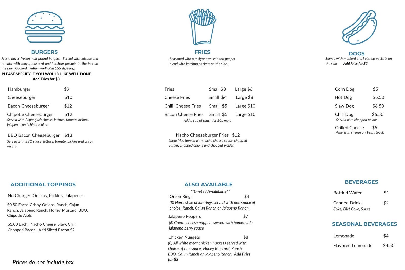 Menu for BFND