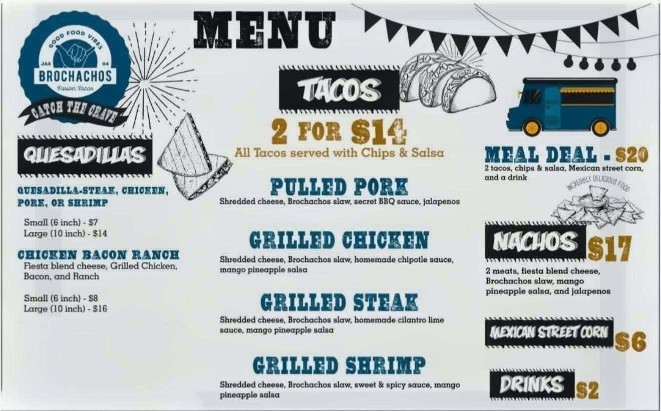 Menu for Brochachos Fusion Eats